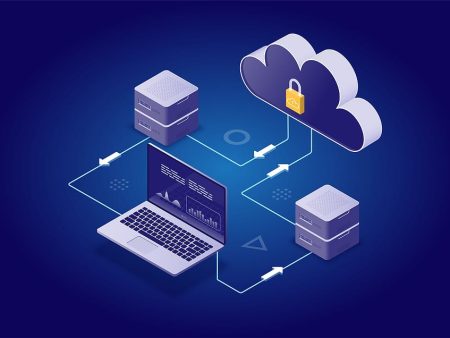 Isometric Modern Cloud Technology and Networking, Big Data Flow Processing Concept. Cloud Service, Cloud Storage Web Cloud Technology Business.